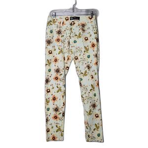 MASOI Light Blue Floral Stretch Skinny Jeans Juniors Size 7